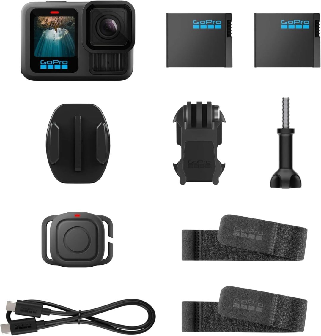 ZenVora Waterproof Action Camera, 5.3K 60FPS Video, 27MP Photos, Wide-Angle Lens Compatibility, Black