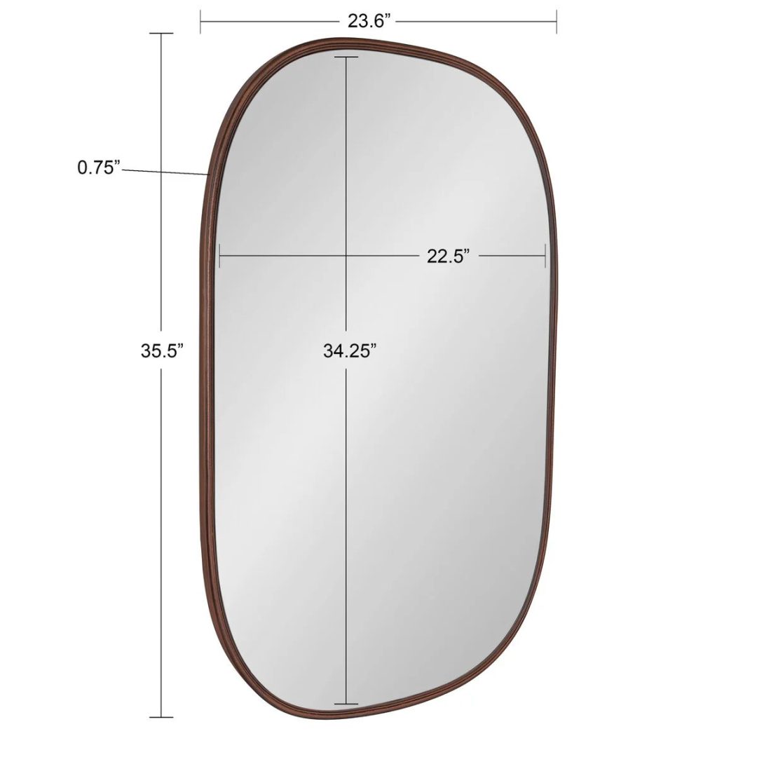 Modern Capsule Framed Wall Mirror, Decorative Oval Accent Mirror for Living Room, Bedroom and Entryway