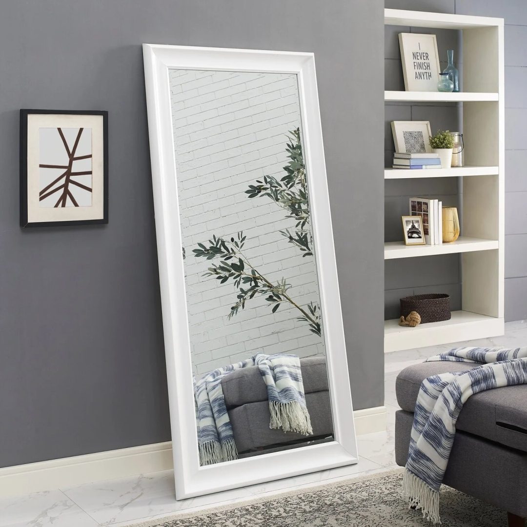 ZenVora Tall Full Length Mirror, Oversized Rectangle Full Body Wall Mounted Mirror with Smooth Faux Wood Frame