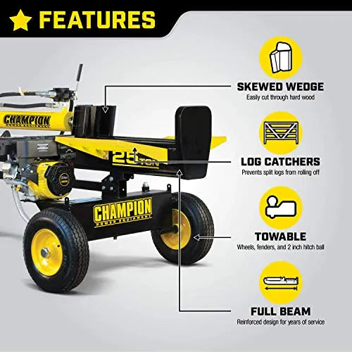ZenVora 25-Ton Horizontal/Vertical Full-Beam Gas Log Splitter with Auto Return