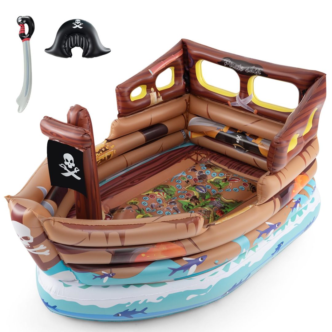 ZenVora Inflatable Pirate Ship – Blow-Up Playscape with Built-In Motor