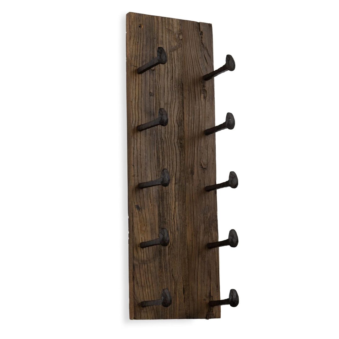 ZenVora 5 Bottle Wood Wall Mounted Wine Rack, Walnut Finish Bottle Holder for Kitchen, Dining Room and Home Bar