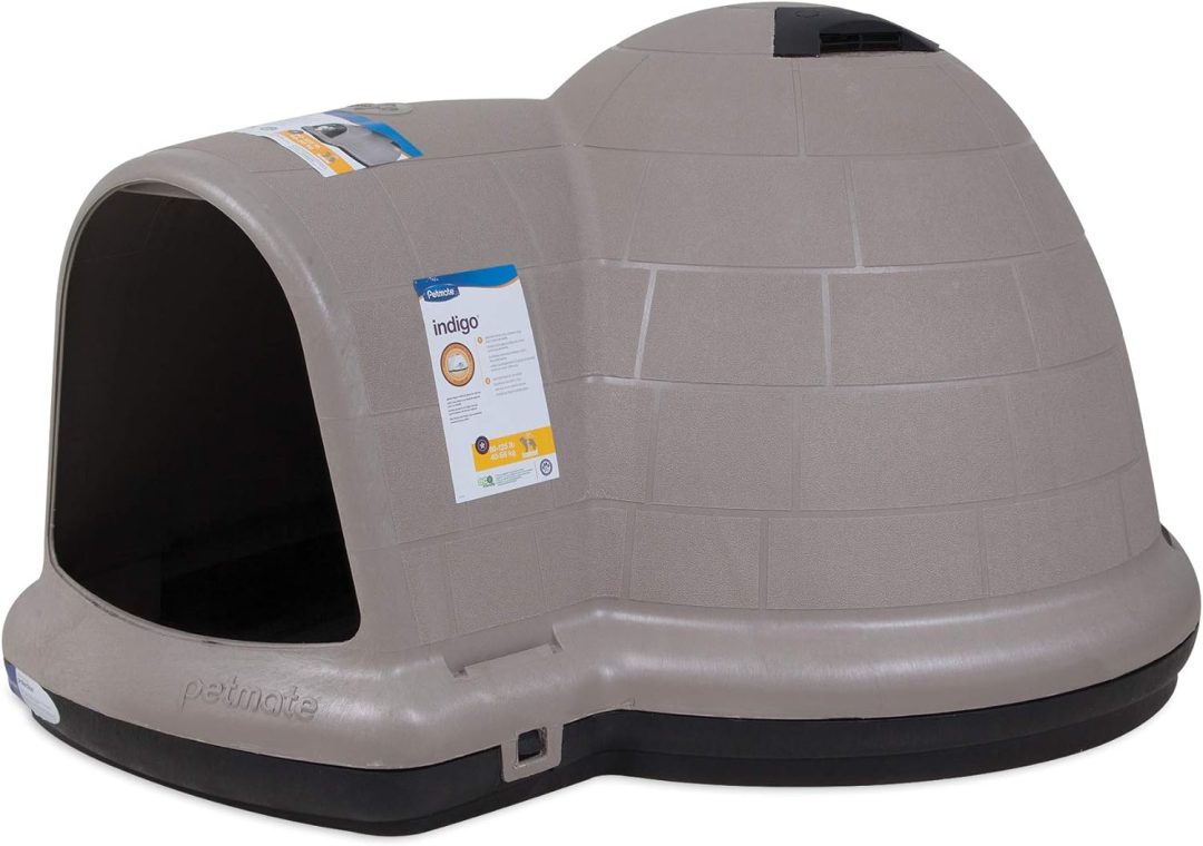 ZenVora XL Igloo Dog House for Dogs 90-125 Lbs., All-Weather Pet Shelter, Made in USA