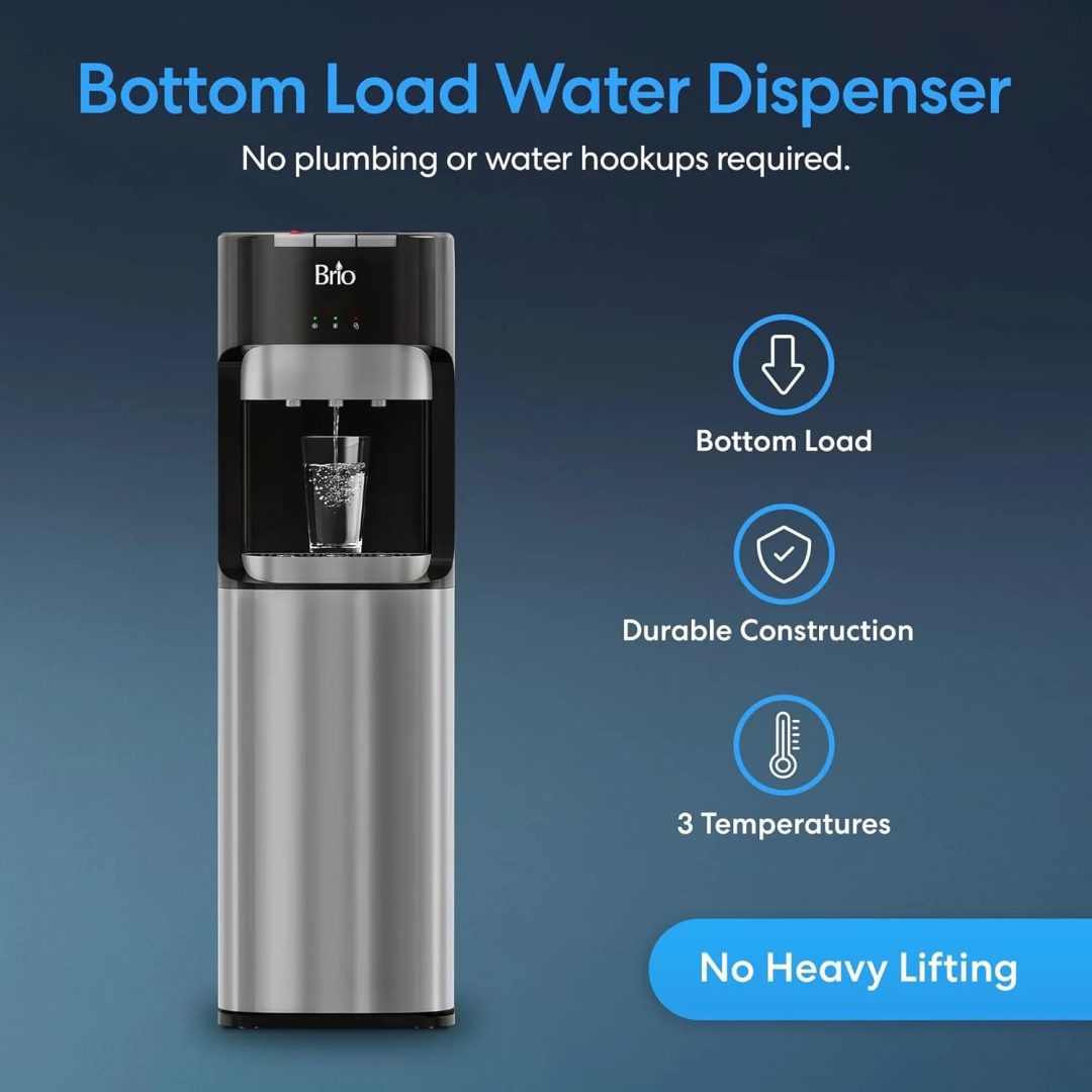 ZenVora Bottom Loading Water Cooler Dispenser – 3 Temp Settings with Child Safety Lock & LED Empty Alert