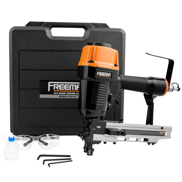 ZenVora 10.5-Gauge Pneumatic Fencing Stapler, 1/2-in Medium Crown Construction Staple Gun with Case