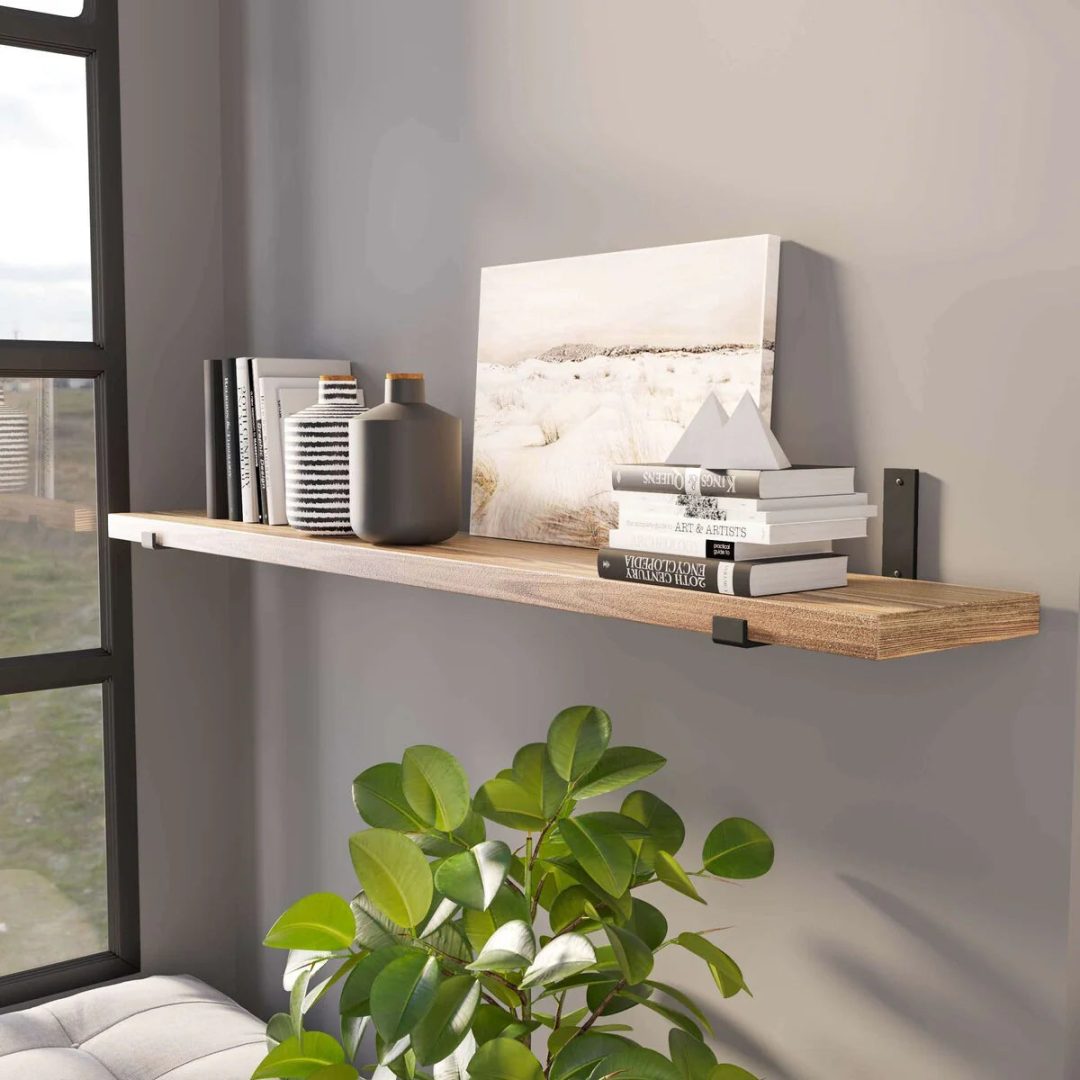 ZenVora 60 Inch Floating Wall Shelf, 9.25" Deep Wall Mounted Storage Shelf for Living Room, Bedroom and Home Decor