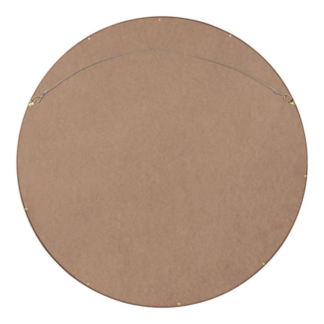 ZenVora Round Wood Accent Wall Mirror, Modern Decorative Wooden Frame Mirror for Living Room, Bedroom and Entryway