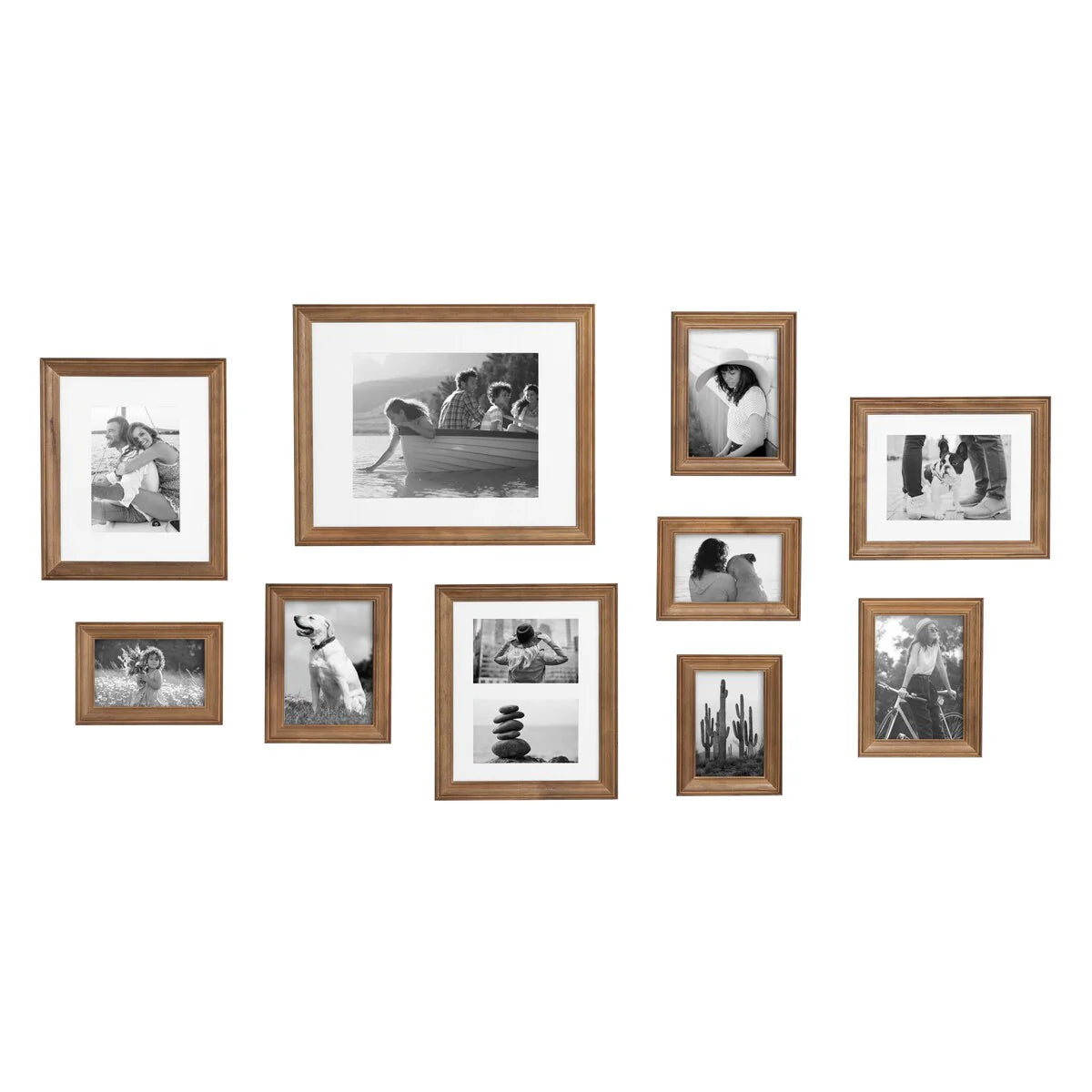ZenVora 10-Piece Wood Gallery Wall Picture Frame Set, Decorative Photo Display Frames for Living Room, Bedroom and Home Decor