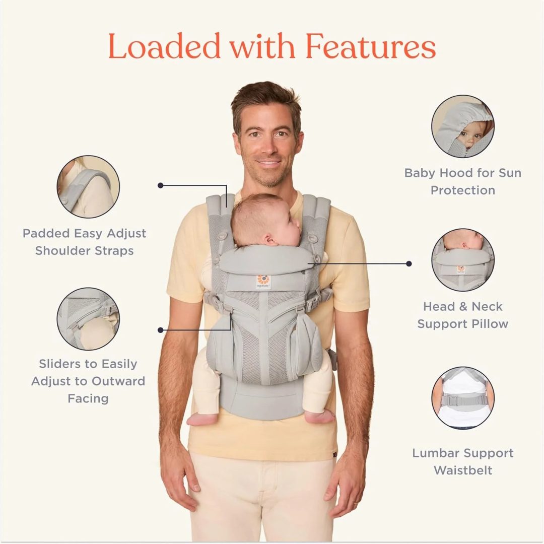 ZenVora ERGOBABY Omni Classic All-Position Baby Carrier, Pearl Grey