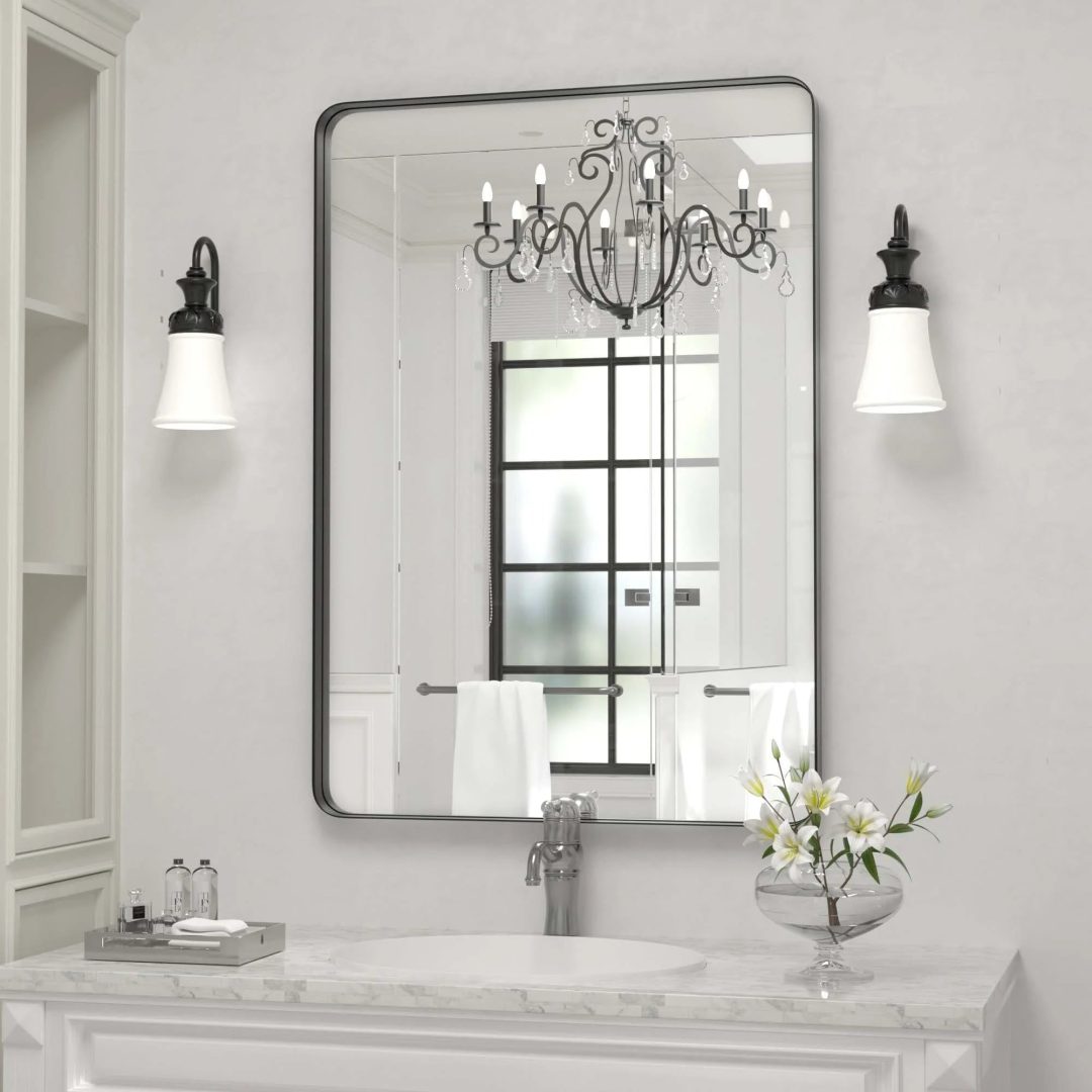 ZenVora Wall Mirror Vanity Mirror, Bathroom Mirror with Rounded Corners, 1 Piece