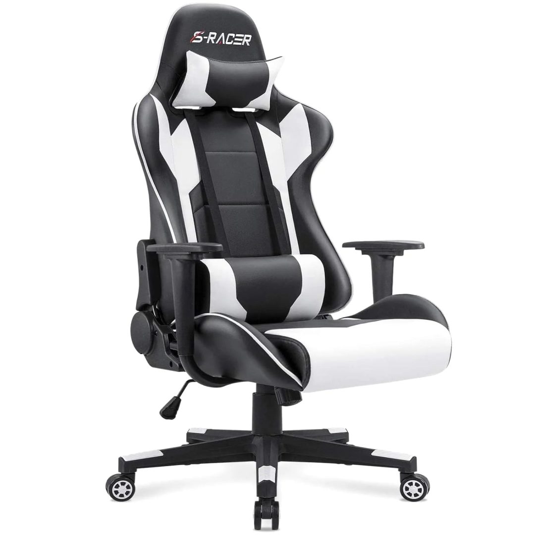 High Back Ergonomic Gaming Chair, Leather Computer Desk Chair for Gaming, Home Office and Work