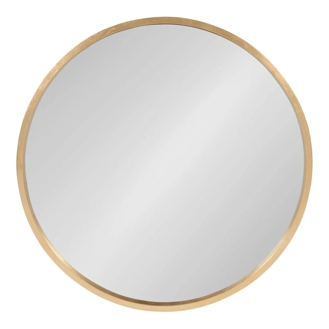 ZenVora Round Wood Accent Wall Mirror, Modern Decorative Wooden Frame Mirror for Living Room, Bedroom and Entryway