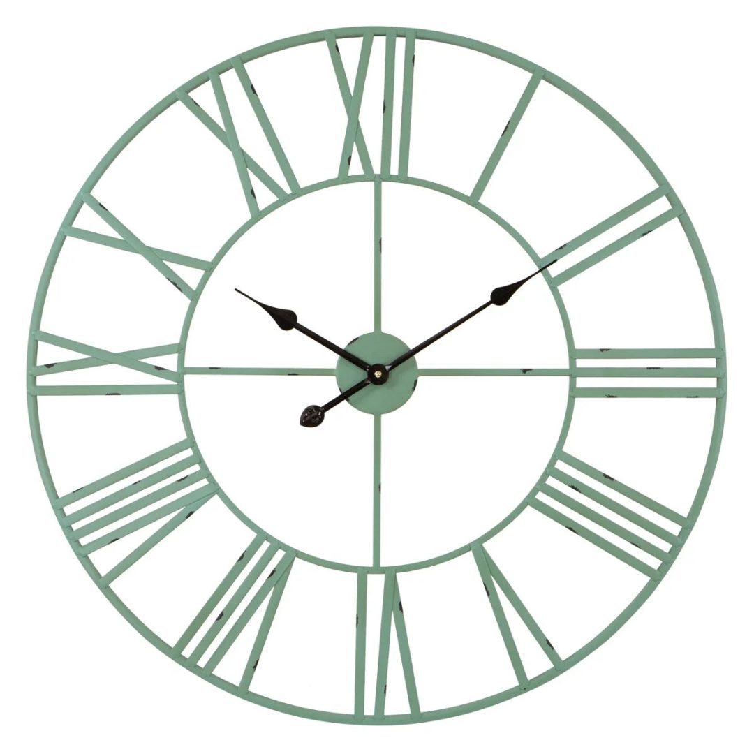 ZenVora Modern Round Metal Wall Clock, Decorative Circular Hanging Clock for Living Room, Bedroom and Office