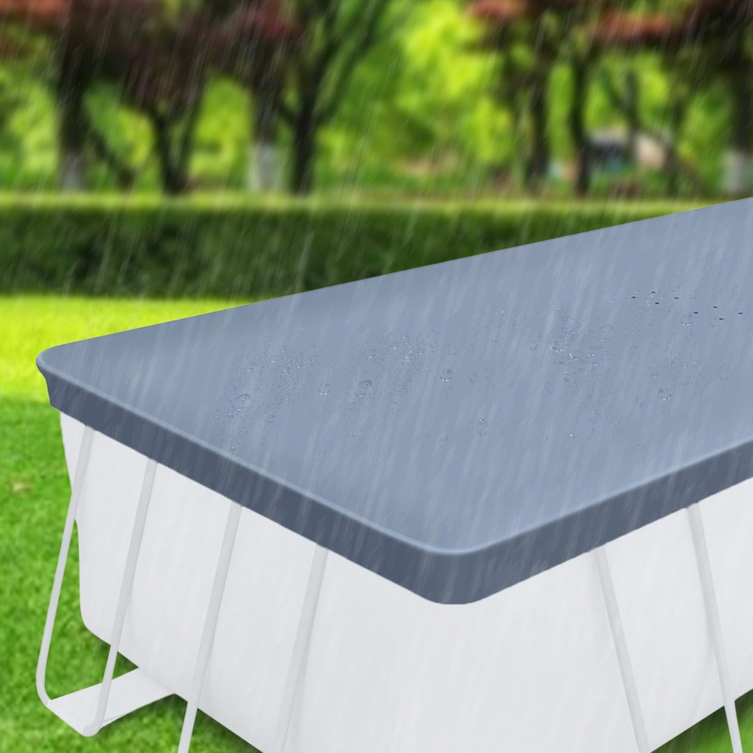ZenVora 18ft Rectangular Pool Cover – Durable Above-Ground Cover for Oasis/Activity Pools, Gray