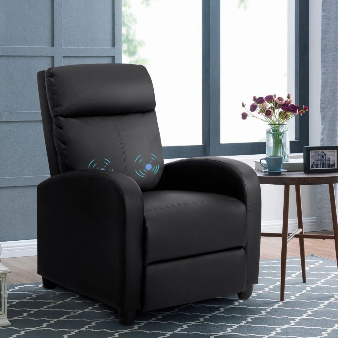 ZenVora Massage Recliner Chair, PU Faux Leather Home Theater Recliner with Padded Seat