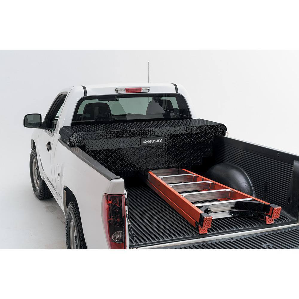 ZenVora Aluminum Low Profile Saddle Truck Tool Box with Lock, Weather Seal & Sliding Tray for Toyota Tacoma