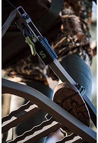 ZenVora Lightweight Aluminum Climbing Treestand with Padded Seat, 300 Lb. Capacity, Safety Harness Included
