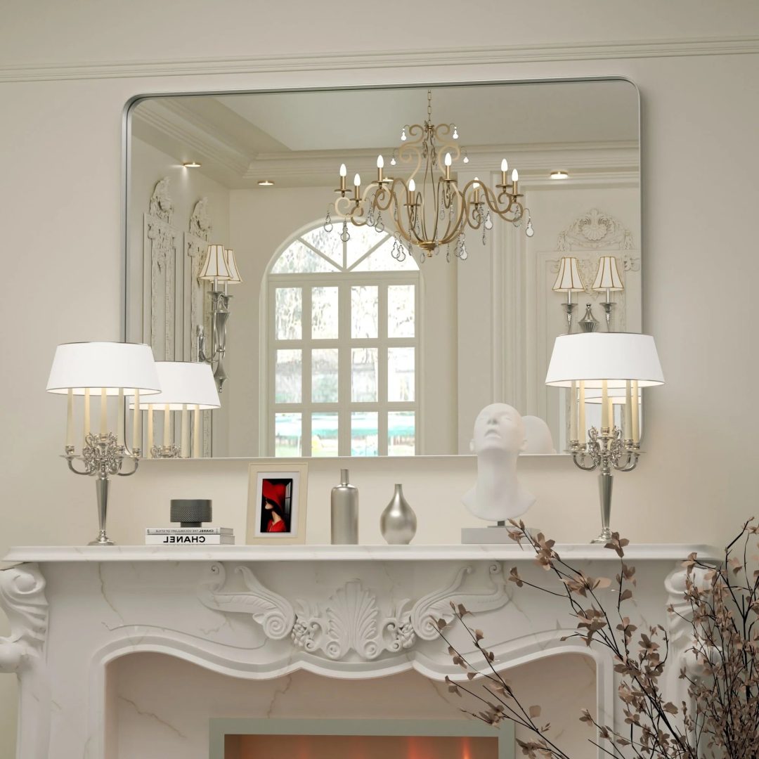 ZenVora Wall Mirror Vanity Mirror, Bathroom Mirror with Rounded Corners, 1 Piece