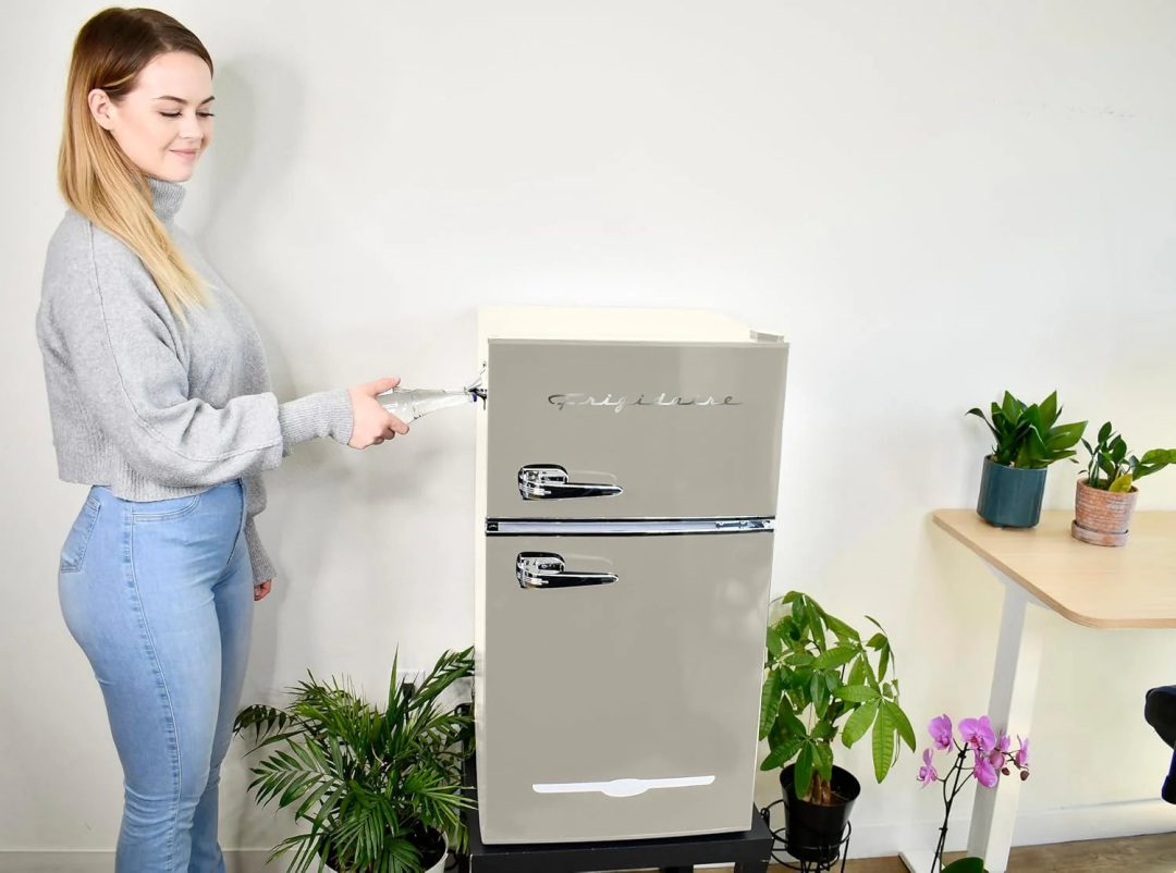 ZenVora Retro 3.2 Cu Ft Mini Fridge with Freezer – 2-Door Compact Refrigerator with Side Bottle Opener