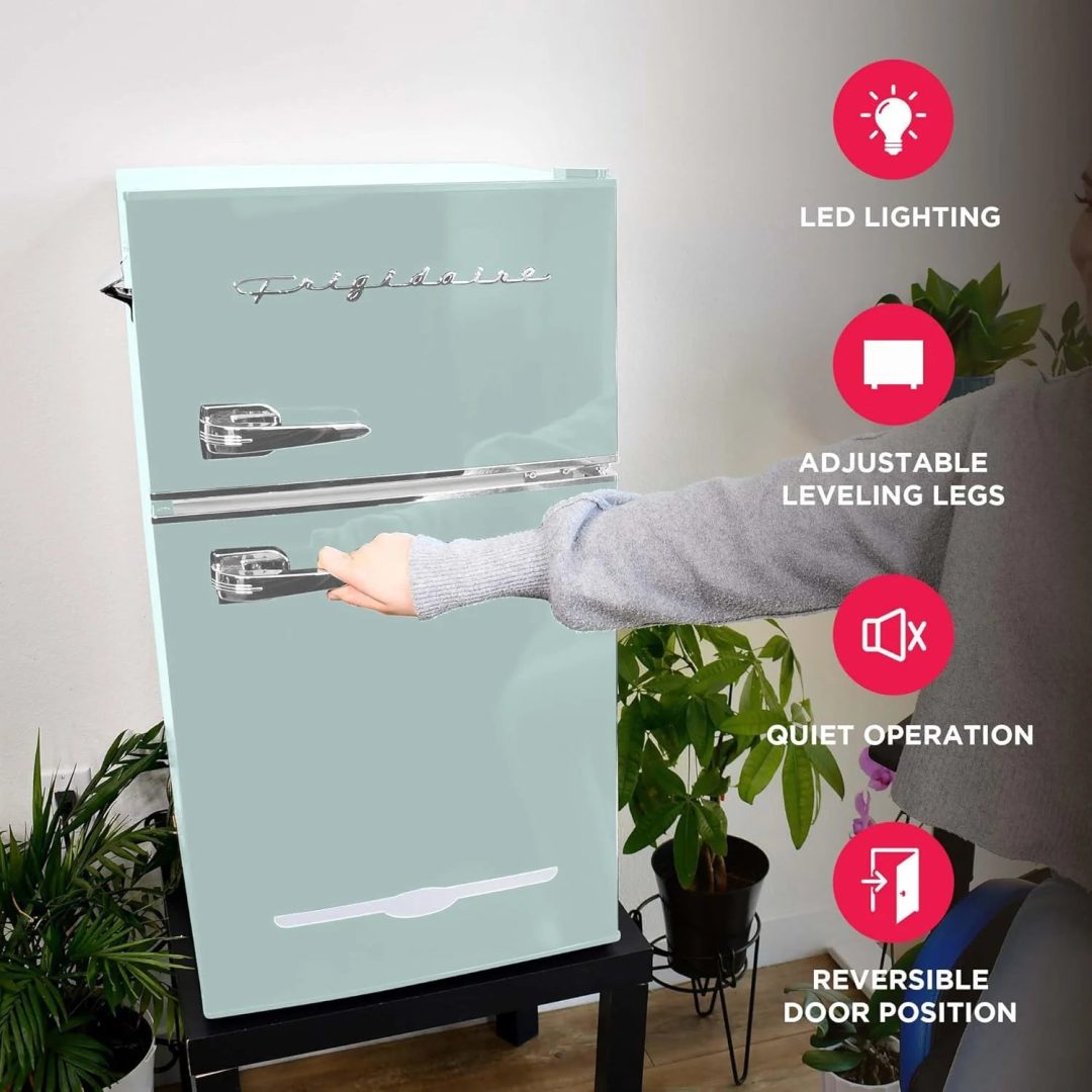 ZenVora Retro 3.2 Cu Ft Mini Fridge with Freezer – 2-Door Compact Refrigerator with Side Bottle Opener