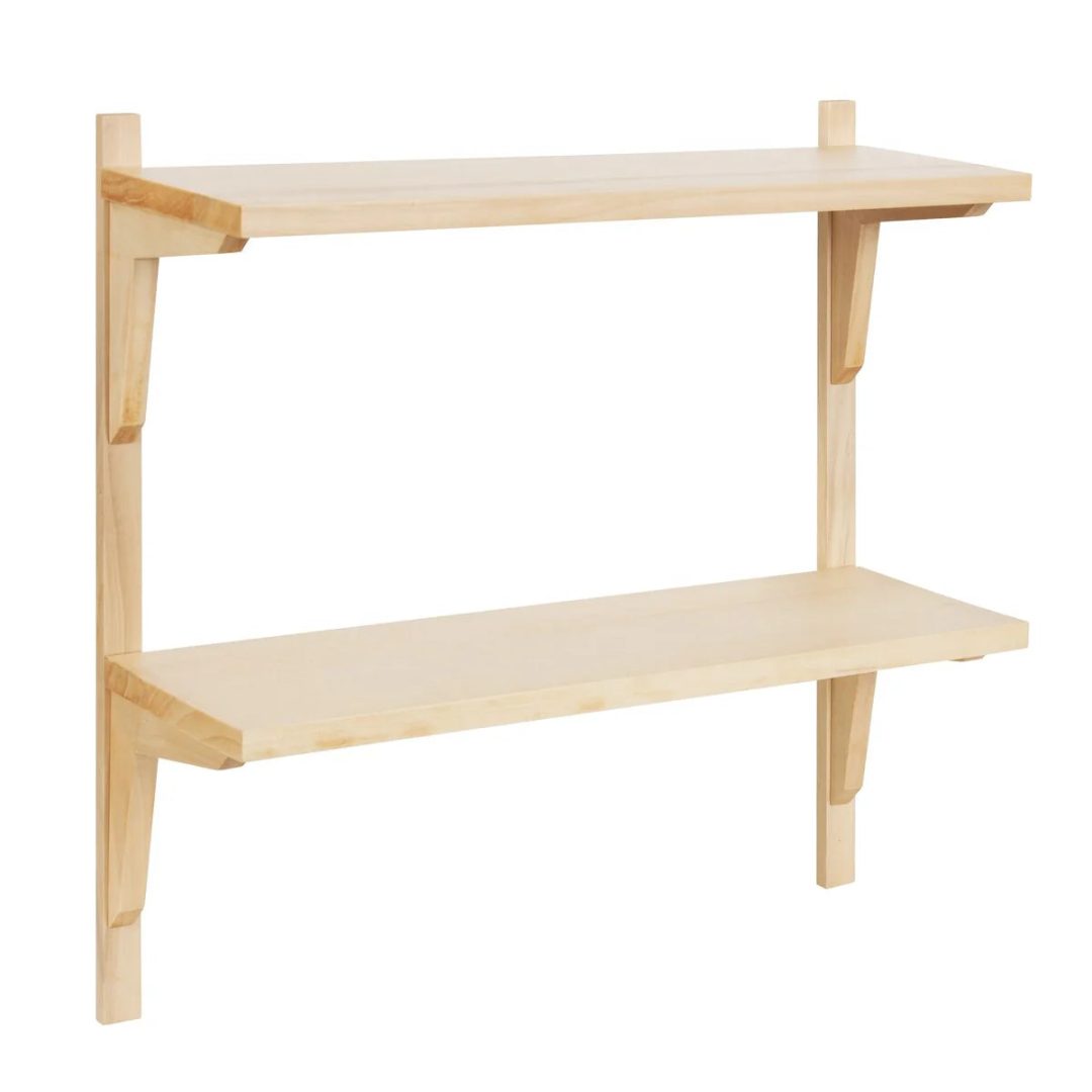 ZenVora Mid-Century Wall Shelves, 24x8x24 Inch Decorative Wall Mounted Storage and Display Shelving for Home Decor