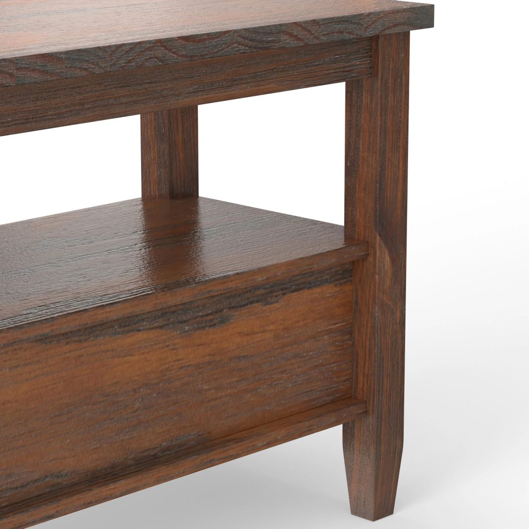 ZenVora 14" Wide Solid Wood Narrow Side Table, Rectangle Transitional Style Accent Table