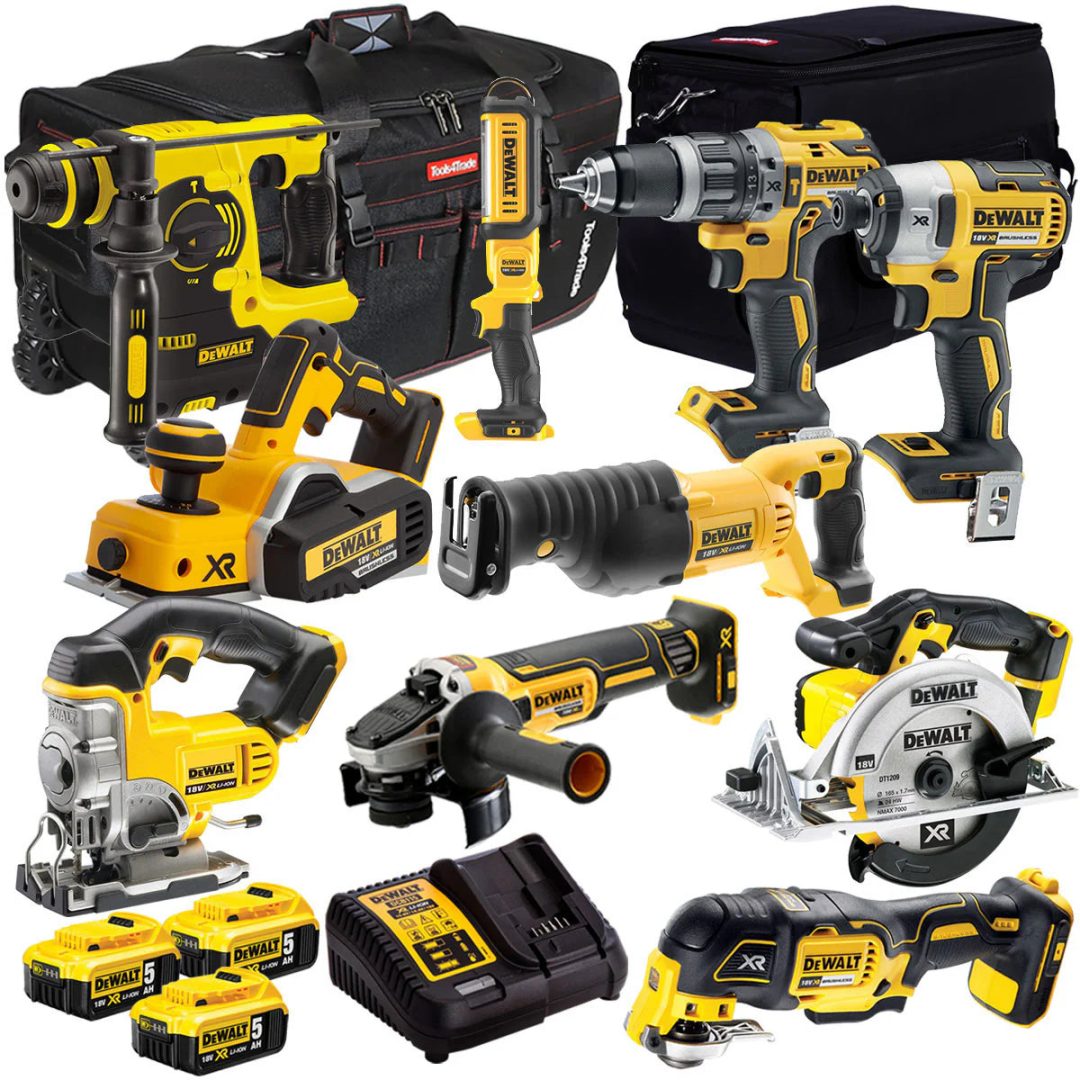 ZenVora 18V 10-Piece Brushless Power Tool Kit – 3×5.0Ah Batteries & Charger, XR Lithium-Ion