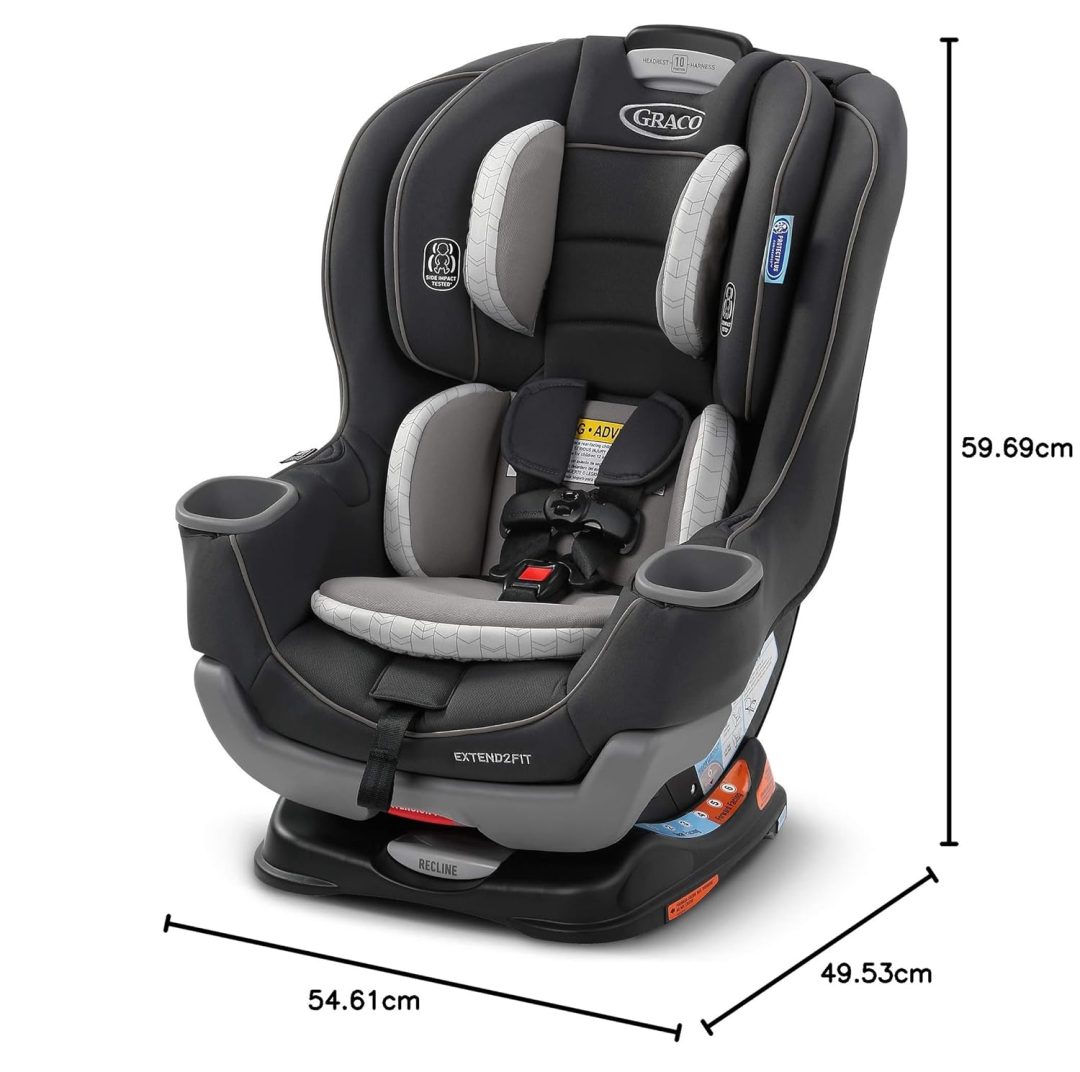 ZenVora Convertible Baby Car Seat, Rear- and Forward-Facing, with Adjustable Extension Panel, Gotham