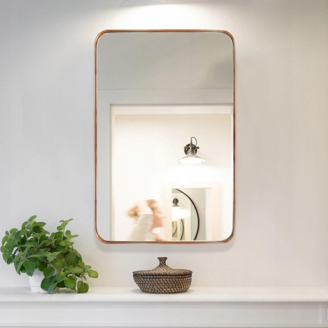 ZenVora Wall Mirror Vanity Mirror, Bathroom Mirror with Rounded Corners, 1 Piece