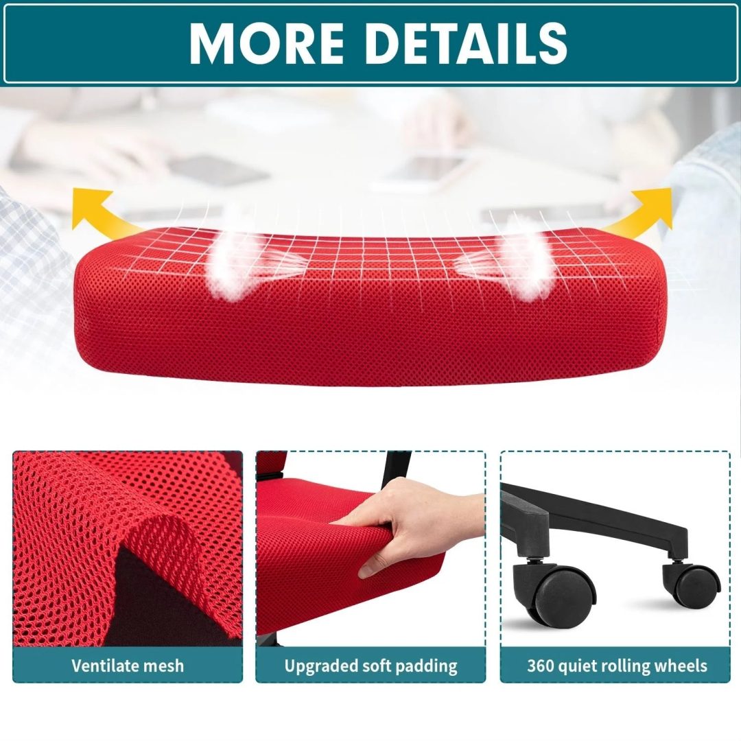 ZenVora Ergonomic Mesh Office Chair with Lumbar Support, Breathable Computer Desk Chair