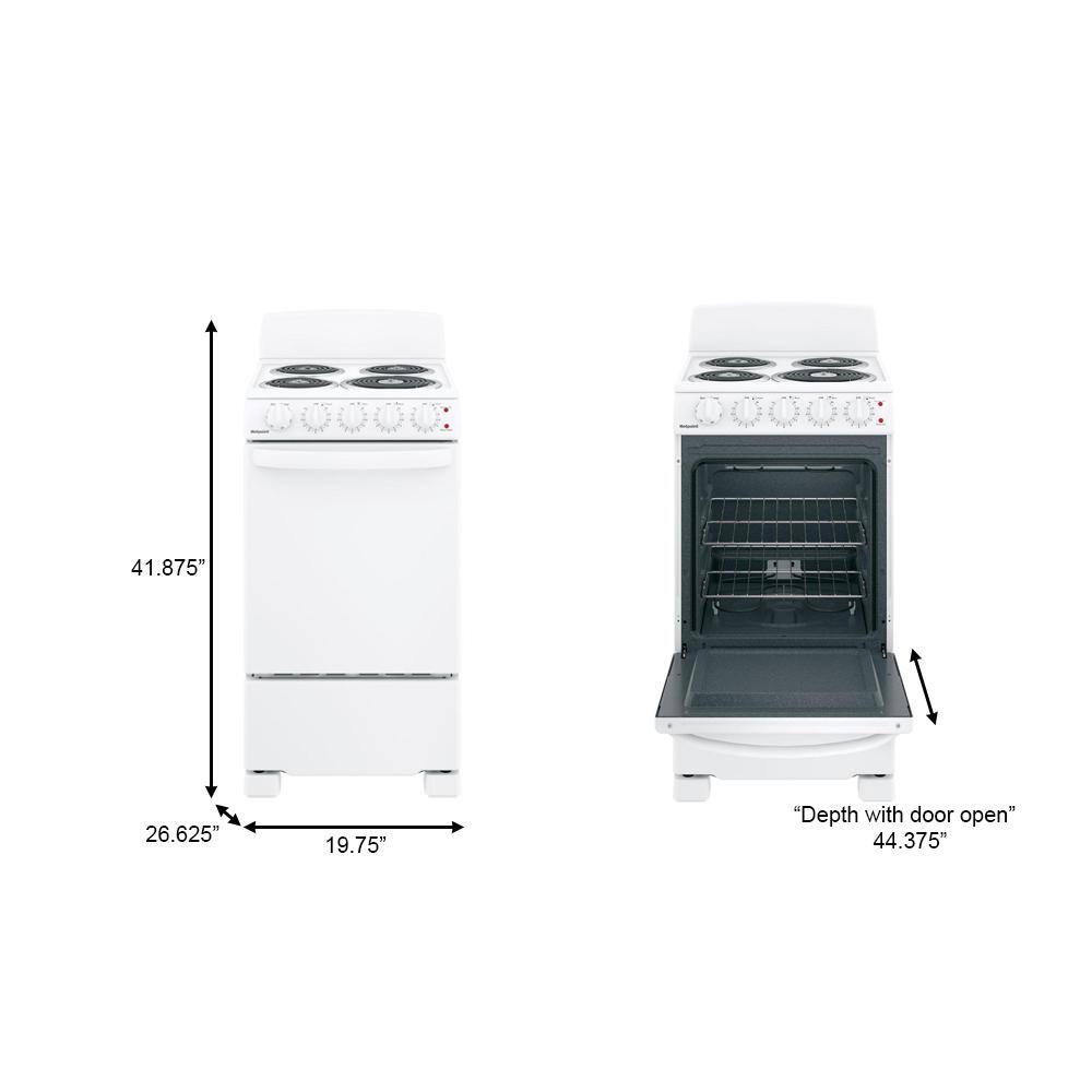 ZenVora 20 in. 4 Burner Element Free-Standing Electric Range in White