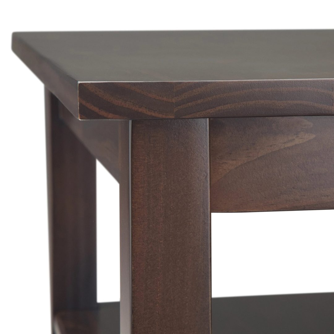 ZenVora 14" Wide Solid Wood Narrow Side Table, Rectangle Transitional Style Accent Table