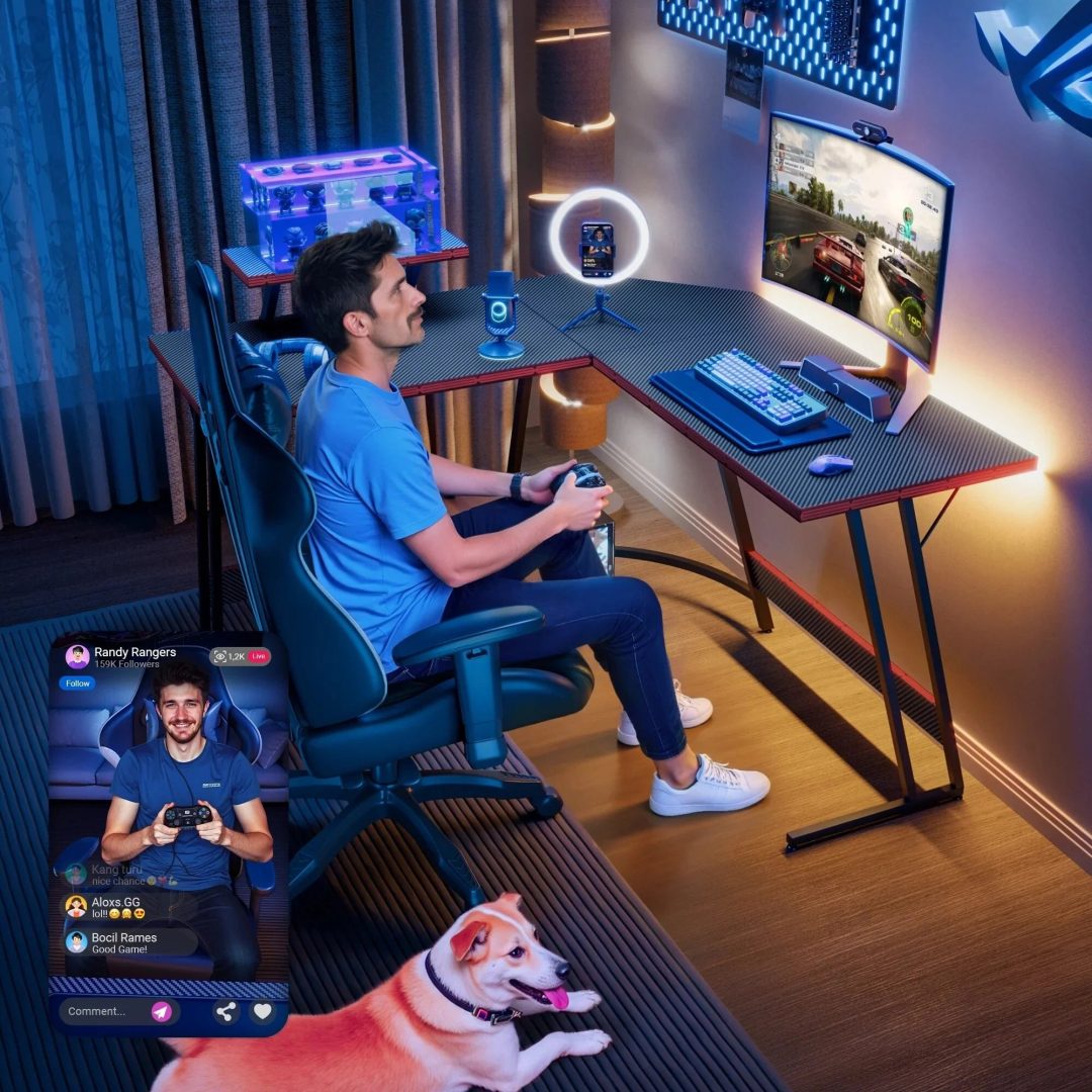 ZenVora L-Shaped Gaming Desk, Computer Corner Desk and Office Writing Desk for Home