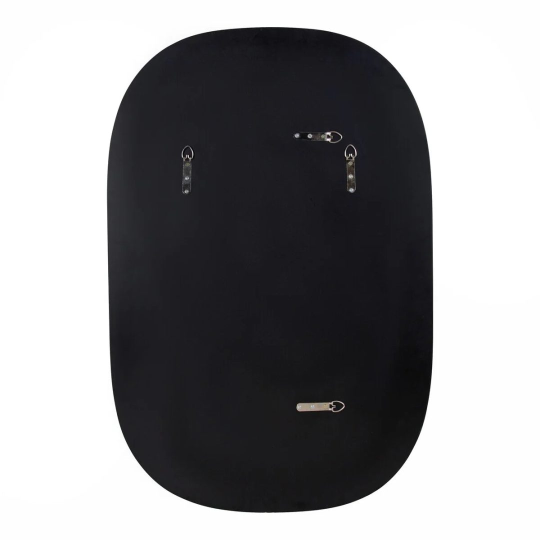 Modern Capsule Framed Wall Mirror, Decorative Oval Accent Mirror for Living Room, Bedroom and Entryway
