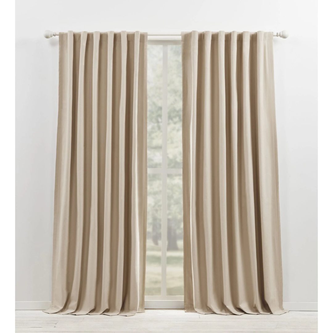 ZenVora Blackout Single Curtain Panel, Back Tab and Rod Pocket Window Curtain