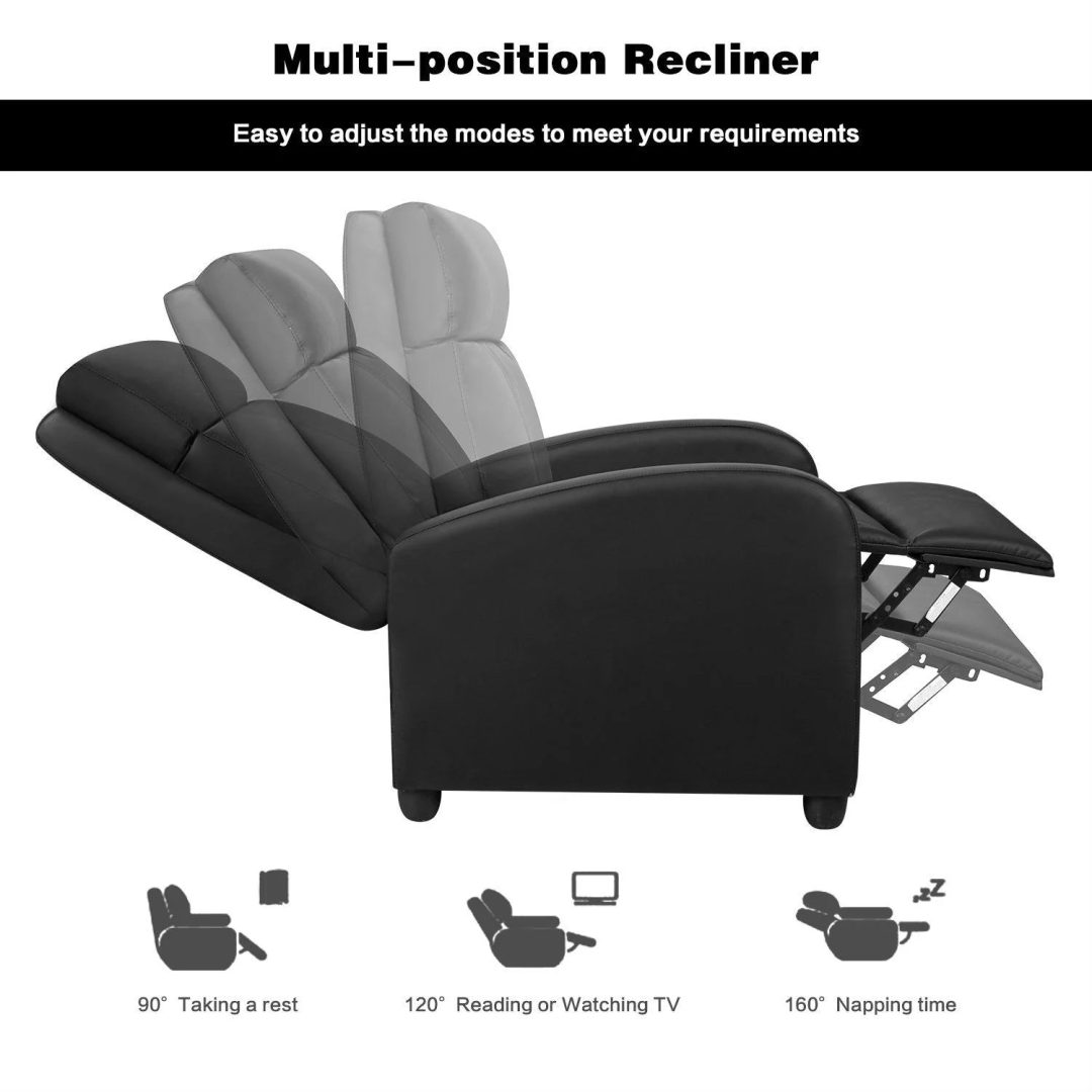 ZenVora Massage Recliner Chair, PU Faux Leather Home Theater Recliner with Padded Seat