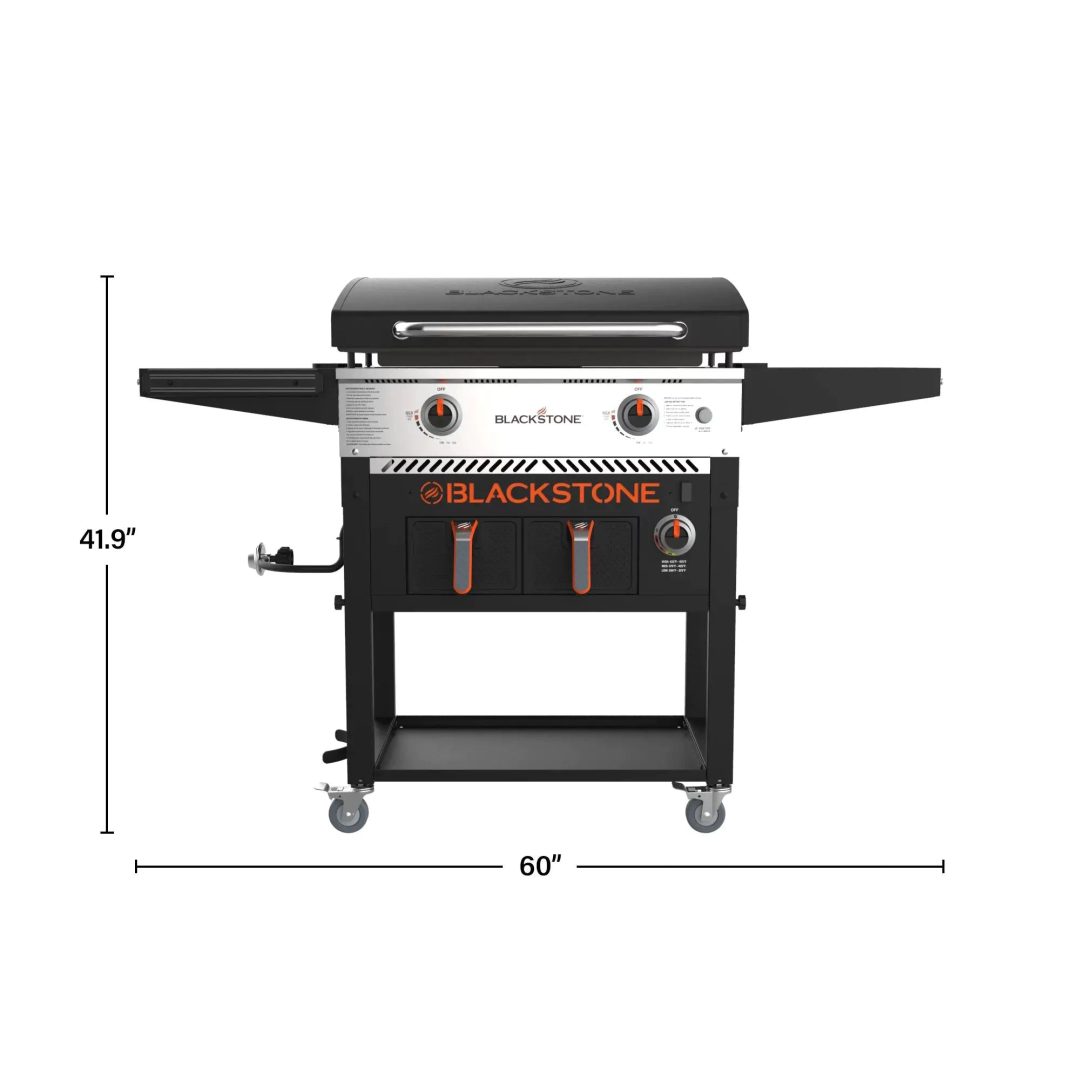 ZenVora 28-Inch 2-Burner Griddle with Electric Air Fryer and Hood