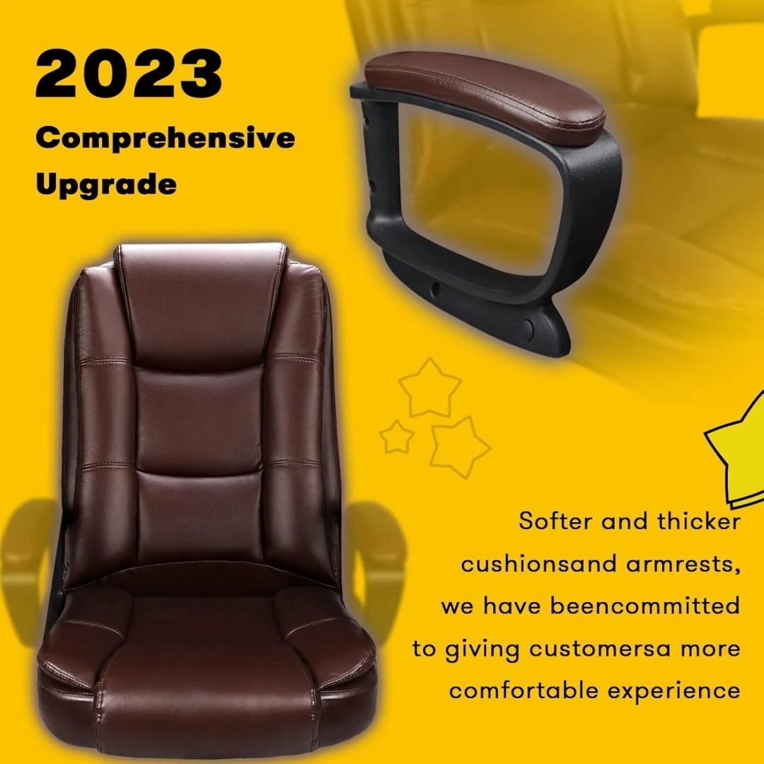 ZenVora Big and Tall Executive Office Chair, High Back Ergonomic Leather Chair, 400 lb Capacity
