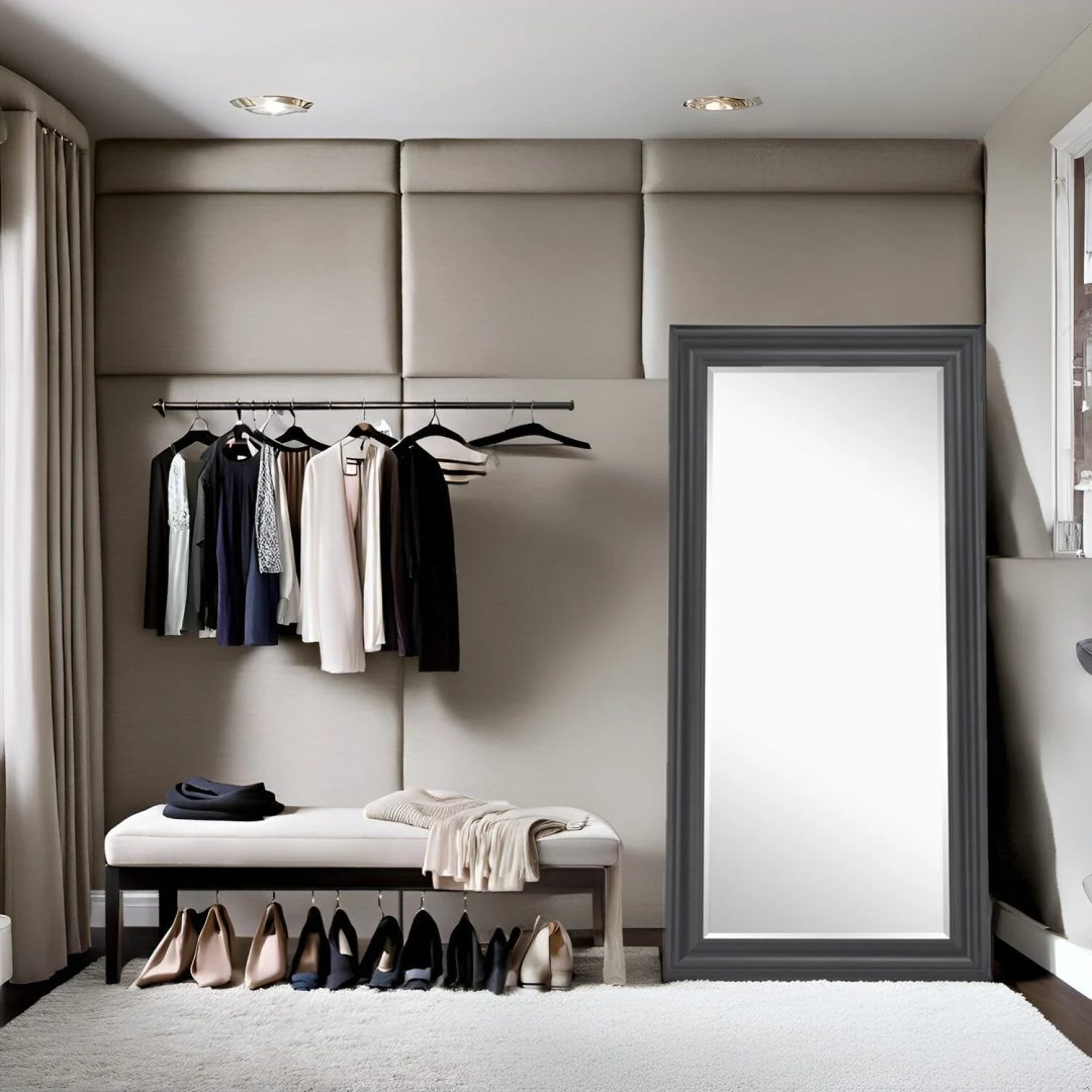 ZenVora Tall Full Length Mirror, Oversized Rectangle Full Body Wall Mounted Mirror with Smooth Faux Wood Frame