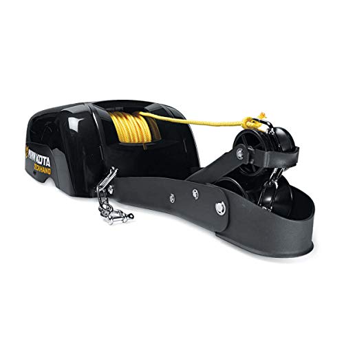 ZenVora Electric Boat Anchor Winch with Horizontal Mount Davit, 40 lb Capacity, 100 ft Nylon Rope & Mounting Hardware