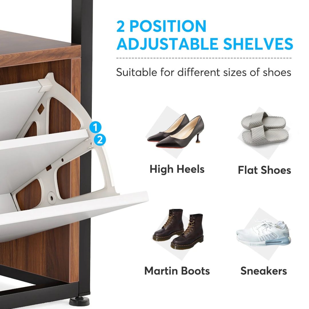 ZenVora Entryway Coat Rack and Shoe Bench Set, Industrial Hall Tree with Coat and Shoe Storage