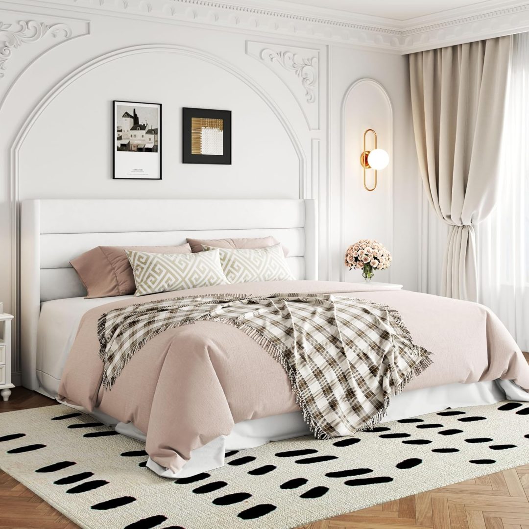 ZenVora Queen Size Lift Up Storage Bed with Wingback Headboard, Upholstered Platform Bed Frame with Hidden Storage