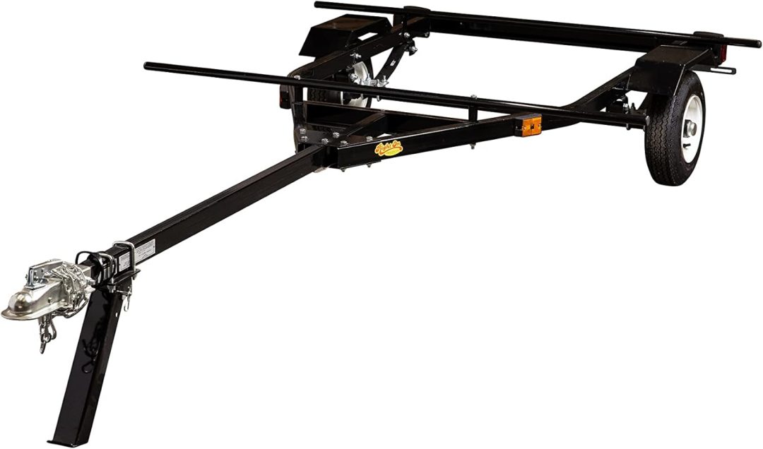 ZenVora 65 Inch Aluminum Kayak Trailer - Heavy Duty 2 Kayak Fishing Trailer with Powder Coated Frame