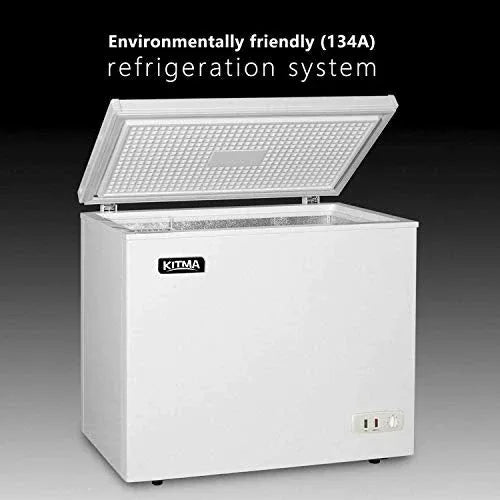 ZenVora Commercial Top Chest Freezer 7 Cu. Ft - Deep Ice Cream Freezer with Wire Storage Basket, Solid Door, for Groceries, Kitchen, Restaurant White
