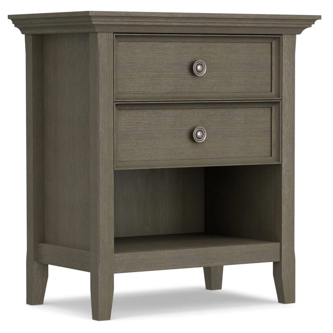 ZenVora 24 Inch Wide Solid Wood Nightstand, Bedside Table and Bedroom End Table