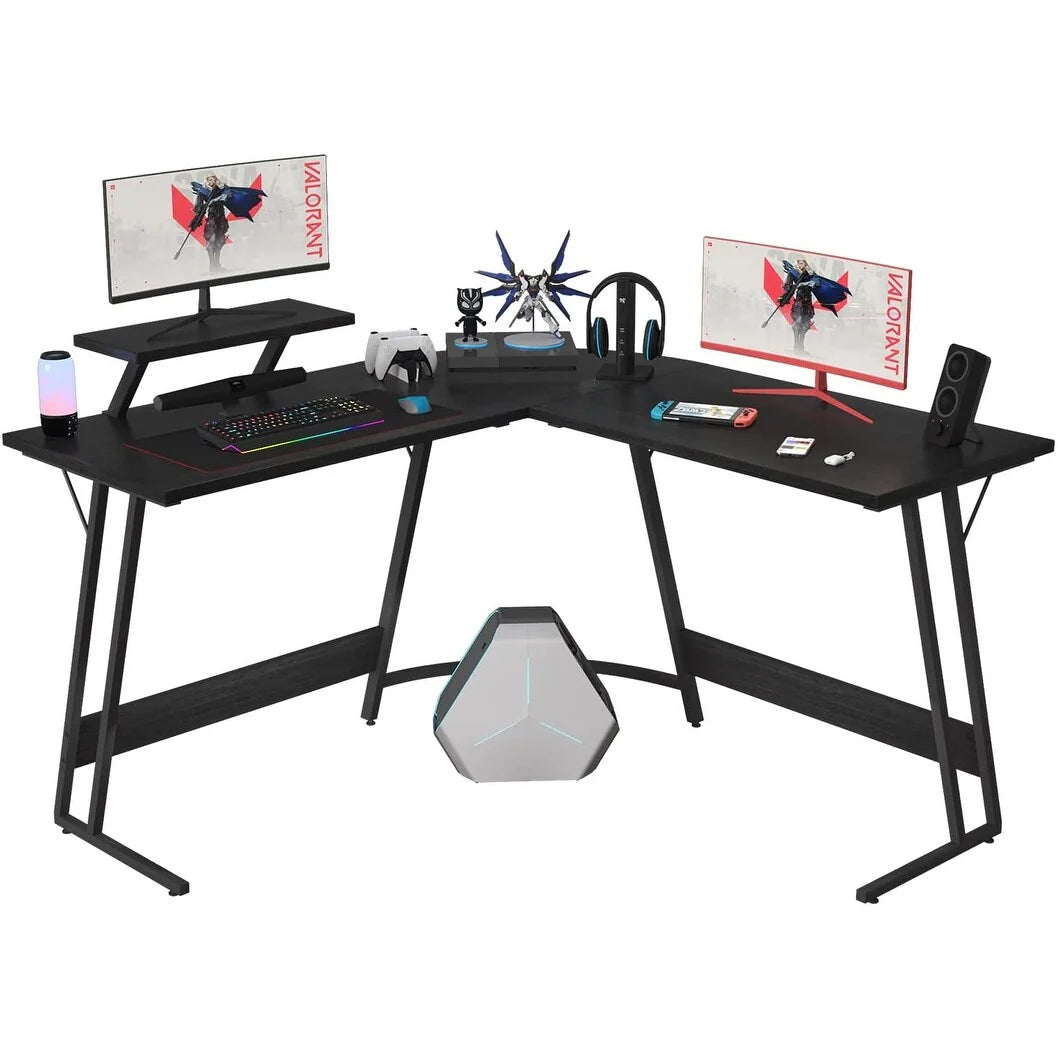 ZenVora L Shaped Gaming Desk, Corner Computer PC Workstation for Gaming, Home Office and Study