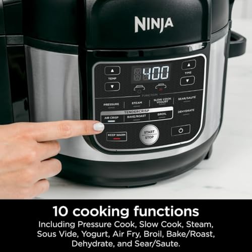 ZenVora 10-in-1 6.5-Qt Pressure Cooker and Air Fryer Multicooker, Stainless Steel