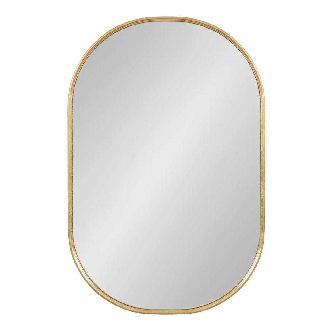 Modern Capsule Framed Wall Mirror, Decorative Oval Accent Mirror for Living Room, Bedroom and Entryway