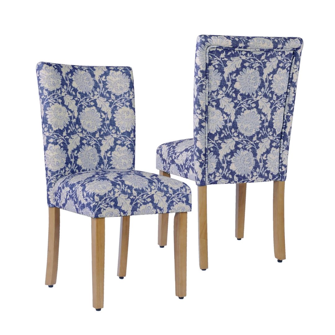 ZenVora Set of 2 Upholstered Medallion Dining Chairs, Comfortable Parsons Style Chairs for Kitchen and Dining Room