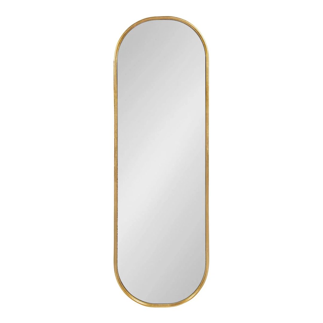 Modern Capsule Framed Wall Mirror, Decorative Oval Accent Mirror for Living Room, Bedroom and Entryway